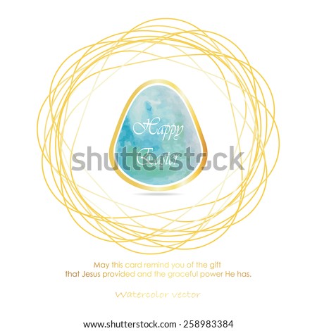 Blue egg on Happy Easter background