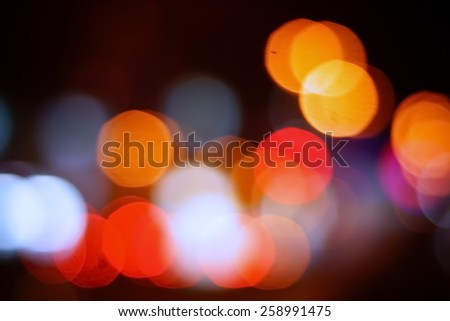 Road light blur background with bokeh
