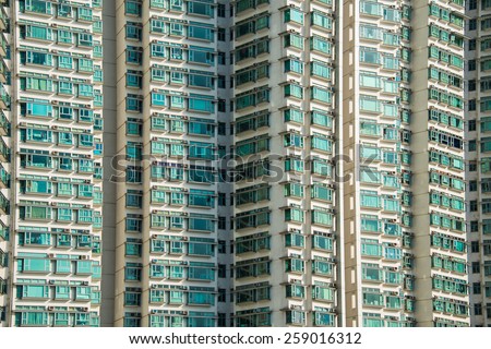 Hign density residential building in Hong Kong