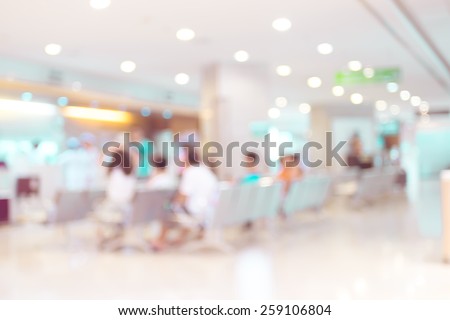 Blurred background : Vintage filter patient waiting for see doctor. Royalty-Free Stock Photo #259106804