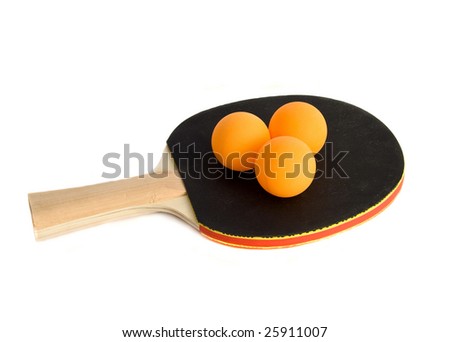 Ping-pong racket with balls