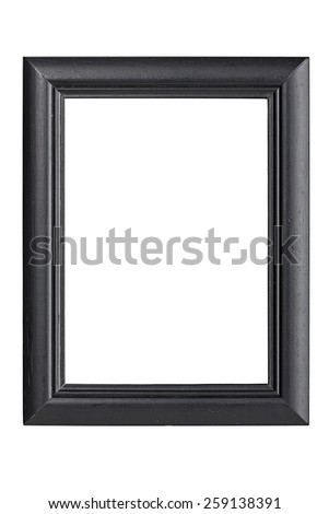 black wooden picture frame, isolated on white