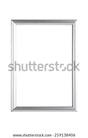 silver metallic picture frame, isolated on white