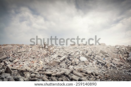 Old ruined abandoned buildings Royalty-Free Stock Photo #259140890