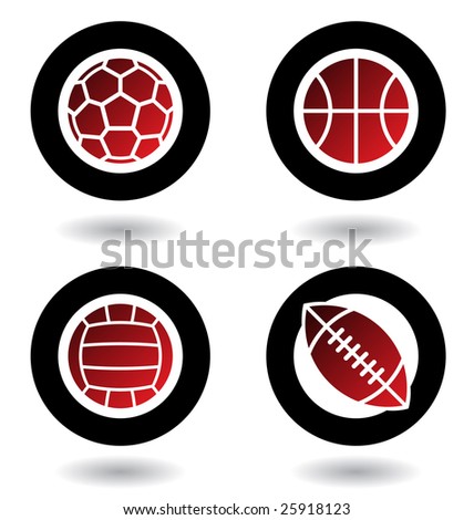 Sports balls icons isolated on a white background