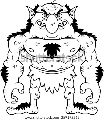 A cartoon illustration of a troll standing.
