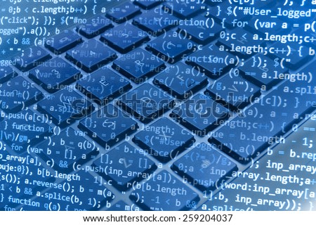 Abstract html code design, program and computer. Programming code screen of software web developer. Technology start-up concept