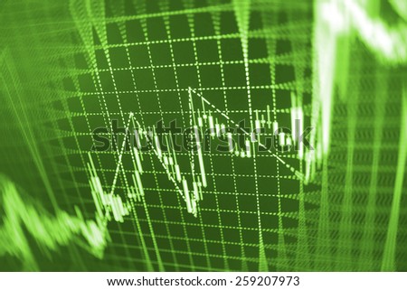 Stock price share price information action on professional trader monitor screen. Colorful collage with financial and business charts and graphs. Finance company background with market data.  