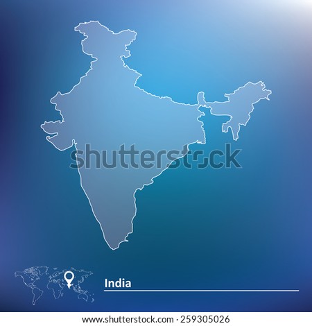 Map of India - vector illustration