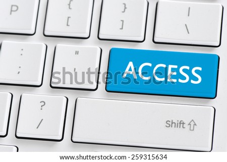Keyboard with access button. Computer keyboard with access button