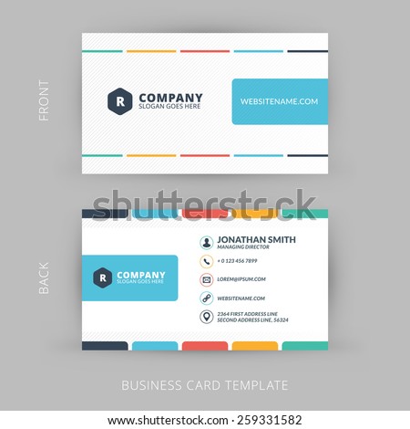 Vector modern creative and clean business card template. Flat design Royalty-Free Stock Photo #259331582
