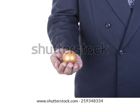 Symbol of male business is introducing a better return on investment. Royalty-Free Stock Photo #259348334