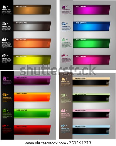 colorful modern text box template for website computer graphic and internet, numbers. Set of color frames for text or quotes. brochure. many, various