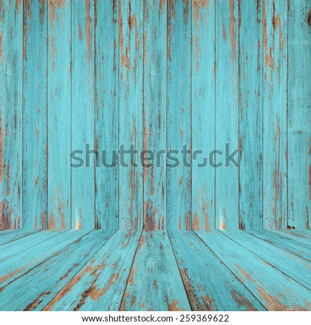 Vintage wood room with peeling paint.