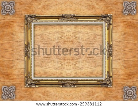 vintage classical frame on wooden background