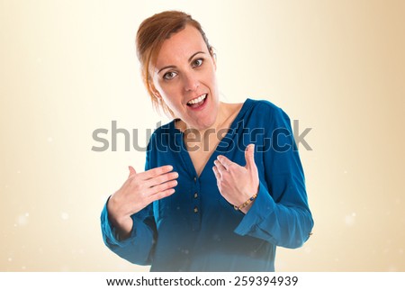 Woman doing surprise gesture 