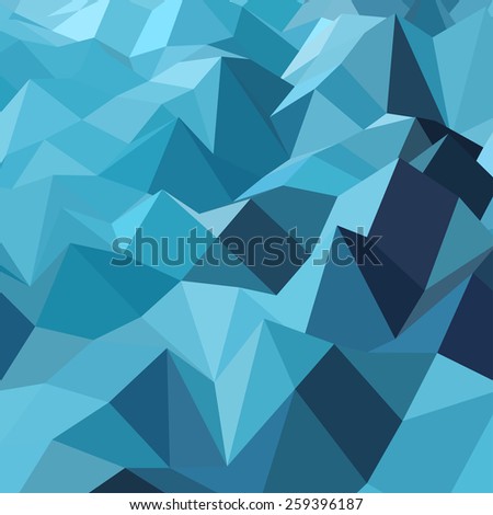 Abstract Triangle Geometrical Multicolored Background, Blue Vector Illustration