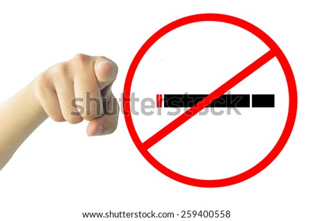 don't smokeing symbol and wag hand