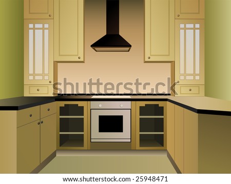 brown kitchen vector