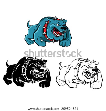 Coloring book Bull Dog cartoon character - vector illustration .EPS10