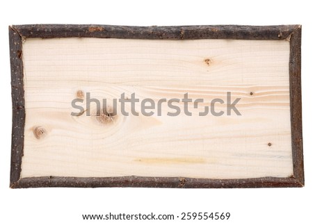 wood plank banner isolated on white background