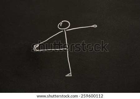 Hand To Toe Balancing Pose - Utthita Padangusthasana on blackboard