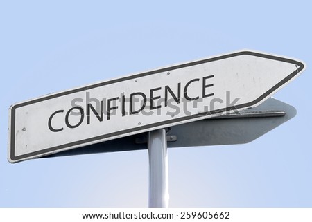 confidence word on road sign