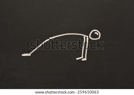 yoga Back Bend Pose -- Purvottanasana on blackboard