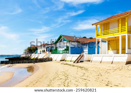 typical house Arcachon basin in the village of grass Royalty-Free Stock Photo #259620821