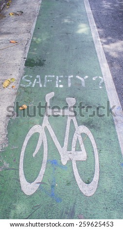 Bicycle lane with safety question