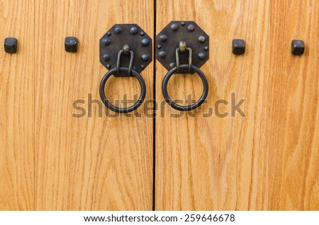 wooden door korean style,Seoul,South Korea