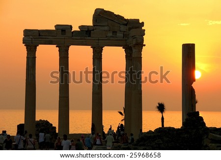 Sunset near the Apollo Temple in Side, Turkey Royalty-Free Stock Photo #25968658