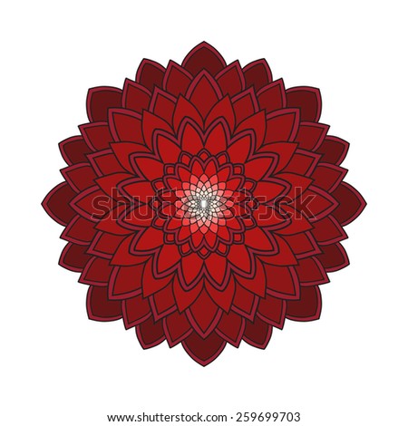 Ornamental round flower decorative element