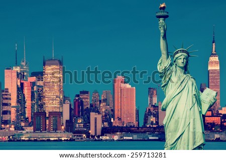 instagram tourism concept new york city with statue liberty