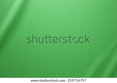 Cotton Fabric Texture. Top View of Cloth Textile Surface. Green Clothing Background. Text Space