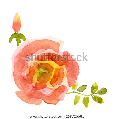 Vector watercolor flower design