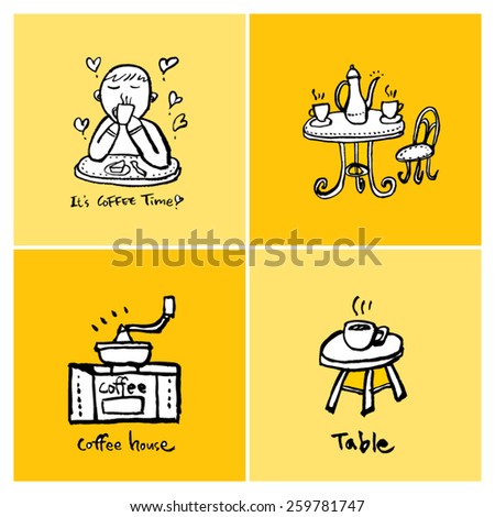 Hand drawn cafe poster illustration - vector