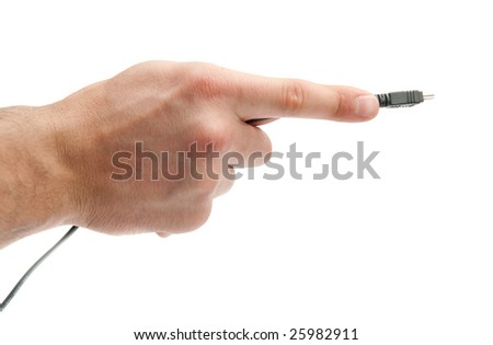 Isolated hand  with usb plug