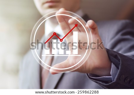Man with chart business web icon diagram sign