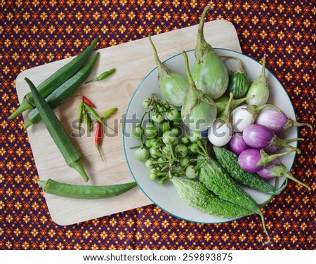 Mix fresh vegetables on a plate