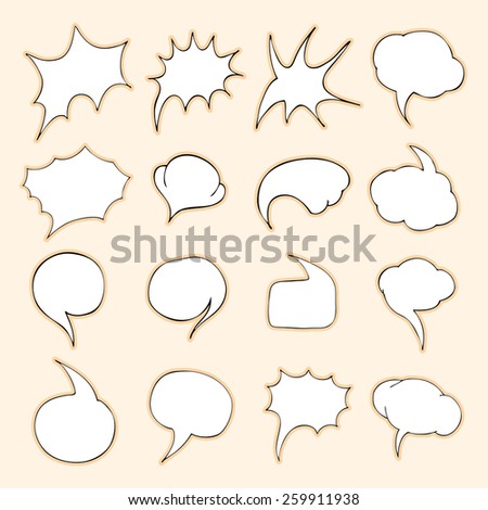 Vector Set of Bubbles. Talk and Think