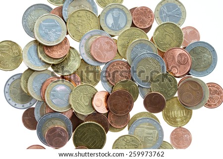 many euro coins / euro money