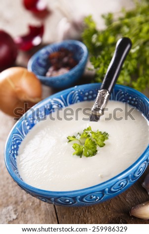 Creamy garlic and onion soup