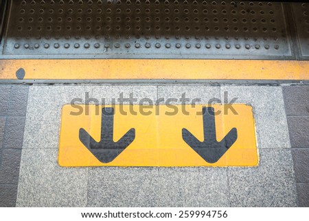 Exit sign on platform