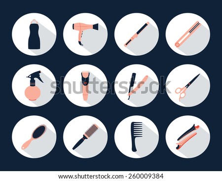 Barber Shop icons set