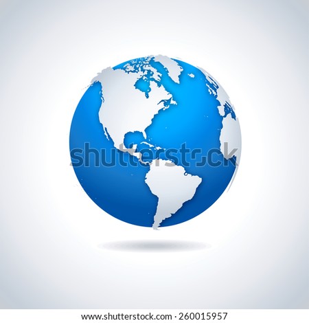 Globe icon - illustration
Vector illustration of blue-white globe symbol with drop shadow effect