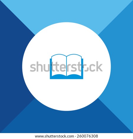 Book Icon on Blue Background. Eps-10.