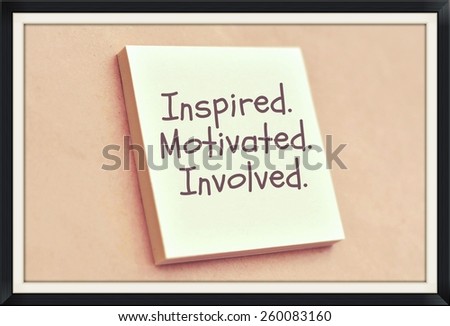 Text inspired motivated involved on the short note texture background