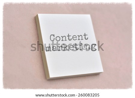 Text content marketing on the short note texture background