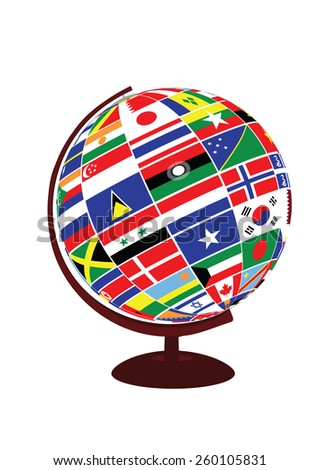 globe with flags of the world